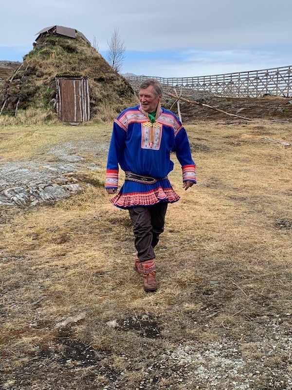 A Sami herder in traditional clothes