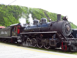 Steam train in Skagway