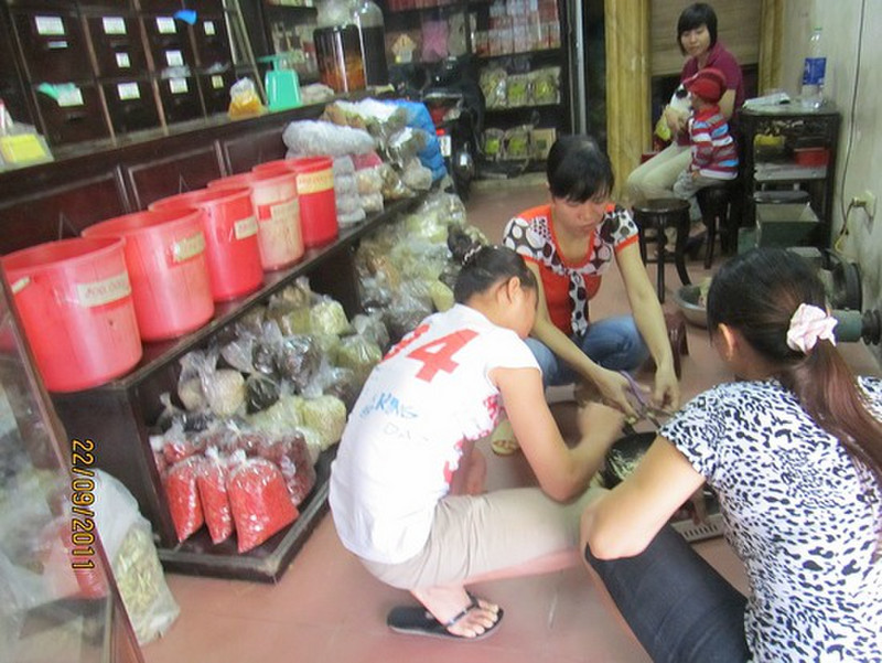 Making a meal in traditional shop