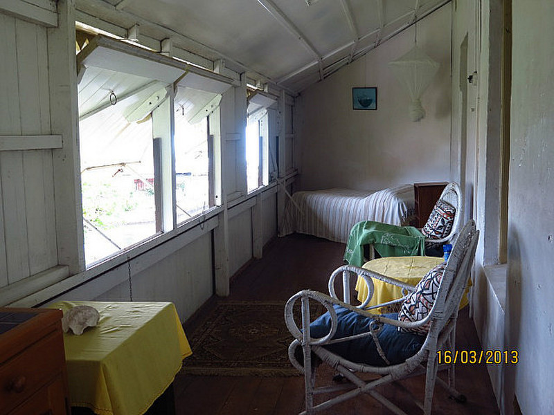 The shuttered verandah, one side