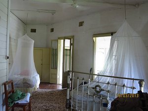 Bedroom with mosquito netting