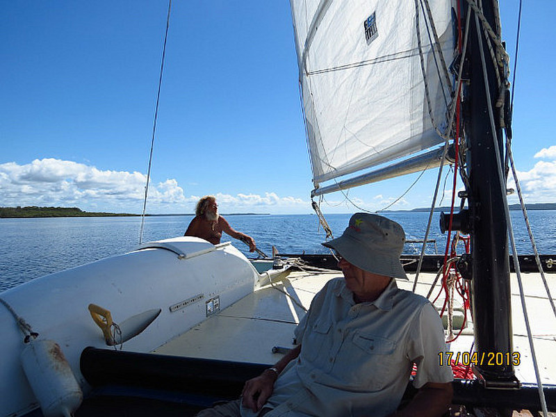 Brian and Jim on catamaran