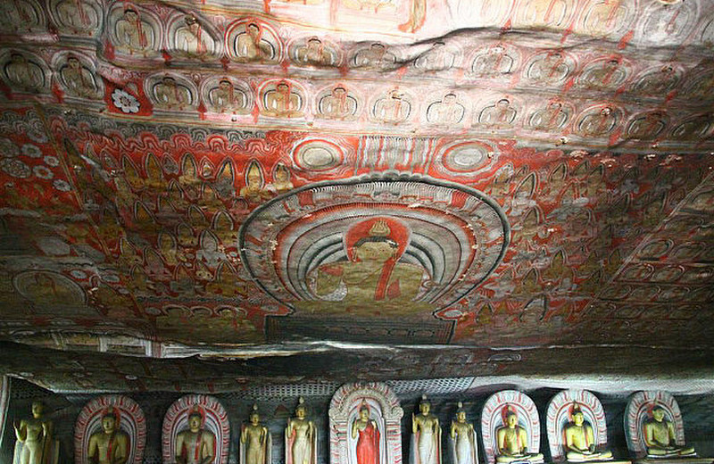 Dambulla Cave Temple roof paintings