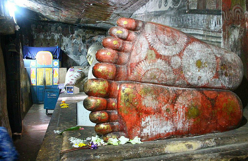 Painted feet of a reclining Buddha