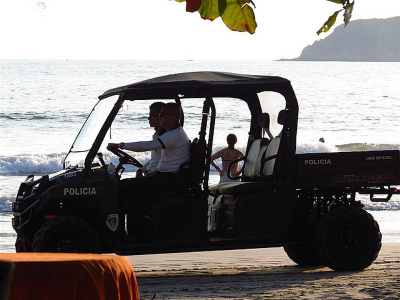 Good job? Police patrolling beach