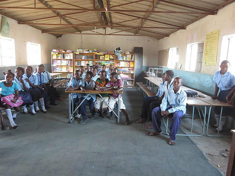 The school in Luangwa - shelves and books donated