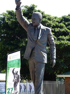 Statue where Nelson Mandela was finally released