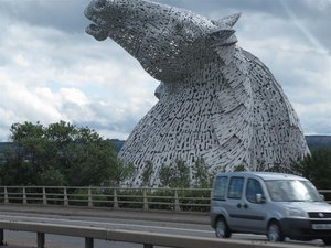 Real Kelpies from road