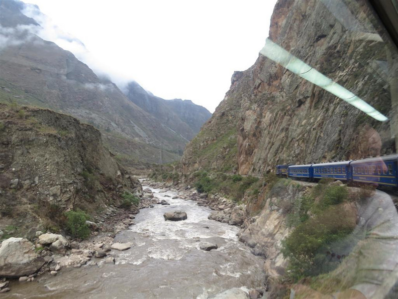 Mach Picchu train along Sacred Valley