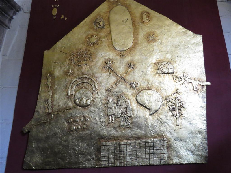 A gold plate as covered most Inca buildings 