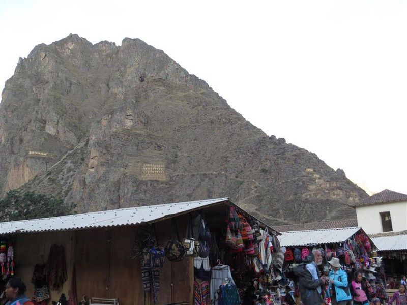 Mountain with ruins above Ollenta market