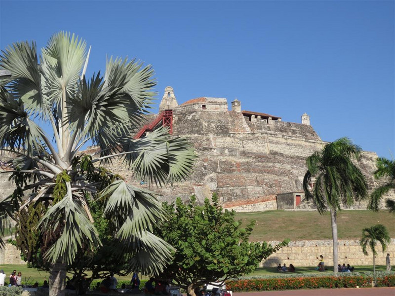 Defensive fort overlooking walls in Cartagena