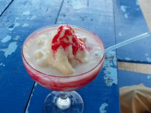 Pina Colada, Caye Caulker style,believe it or not.
