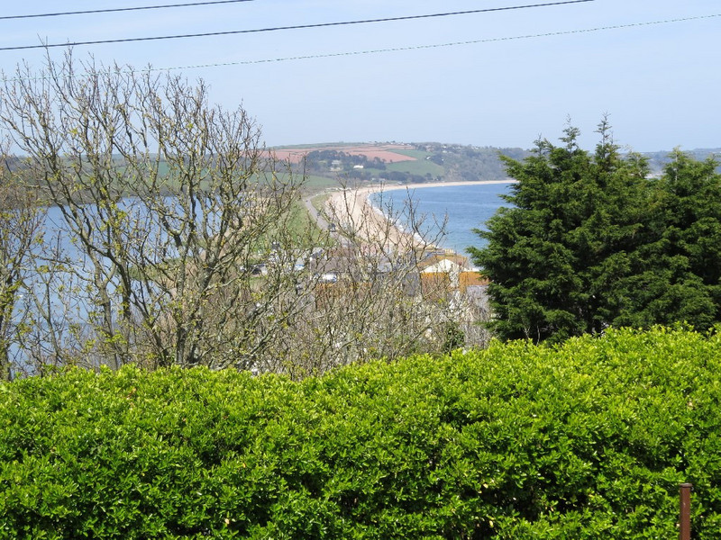 Torcross with sea on right and freshwater Ley left