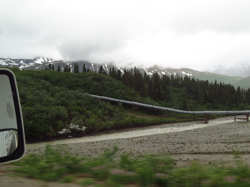 The Trans Alaska Oil Pipeline, more than 850 miles long.