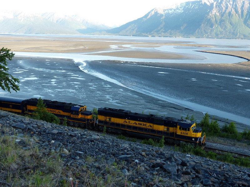 The train we took from Seward to Anchorage along Turnagain Arm.