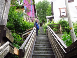 Juneau but all the south east towns have steep steps as streets.