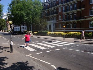 Malinda walking Abbey Road