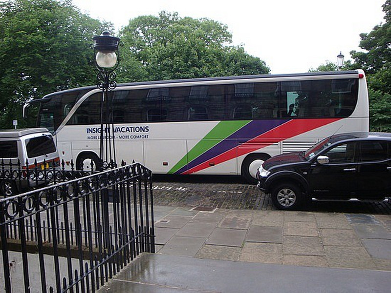 our tour bus in Edinburgh, Scotland