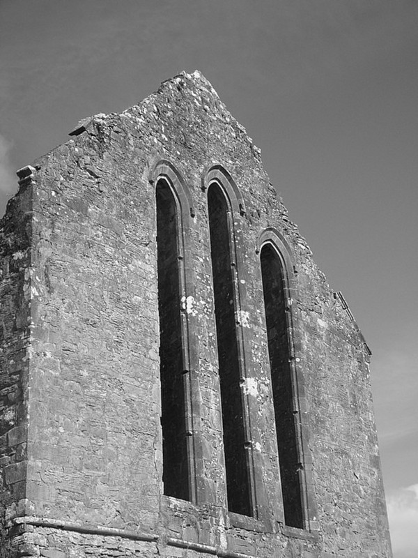 BW pic of Cong Abbey, Cong, County Mayo, Ireland