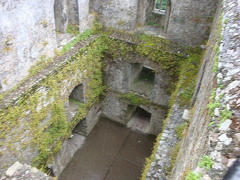 Top view looking down inside the castle walls