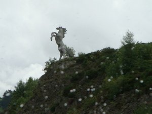Unicorn statue on the way to Blarney