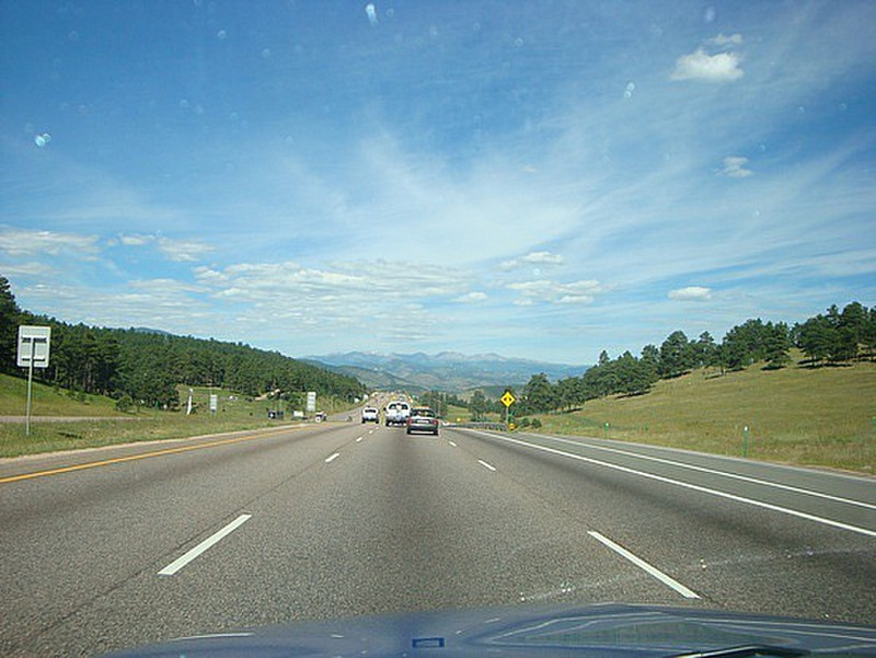 Rocky Mountains west of Denver on I-70