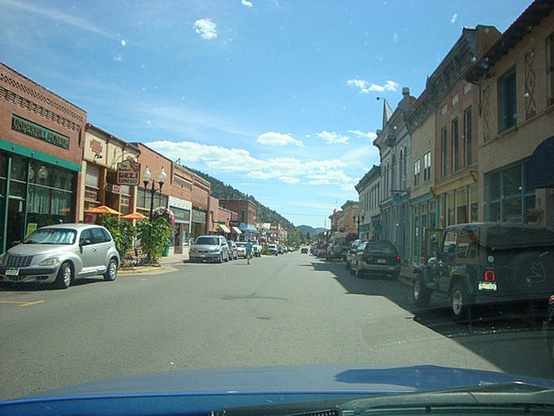 downtown shops in Idaho Springs, CO