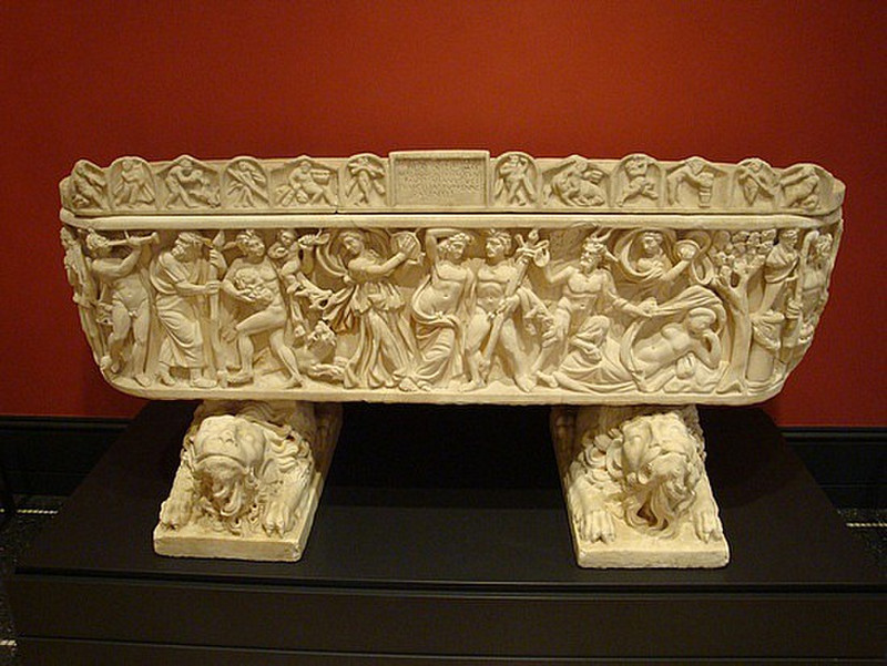 Sarcophagus w/ scenes of Bacchus (Roman 210-220AD)
