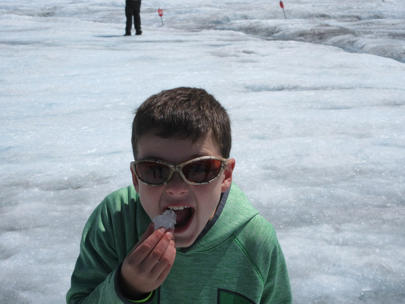 Finley Eating Glacier Ice
