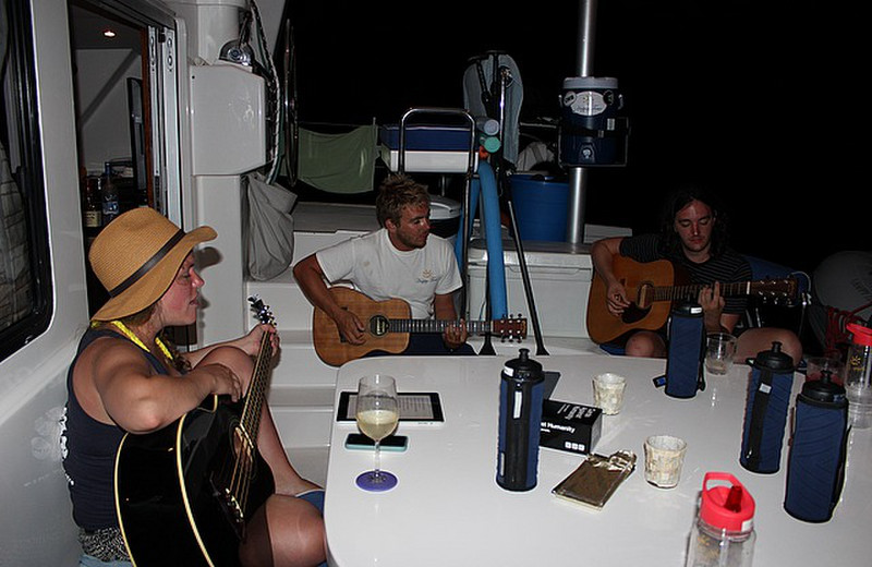 Sarah, Bryan, and Sean on guitar