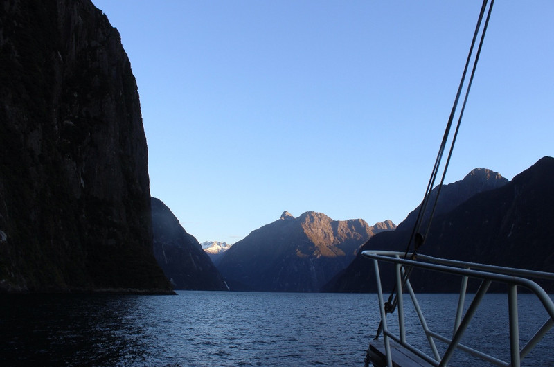 Previous evening at anchor in Milford Sound 