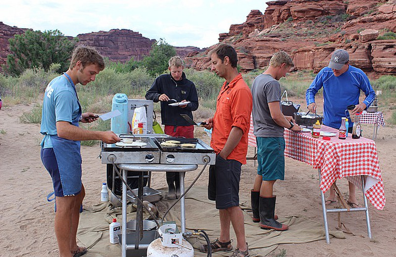Our crew cooking breakfast