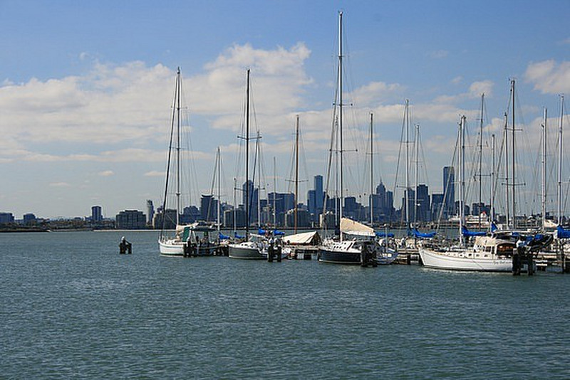 13 Sailboats and the city