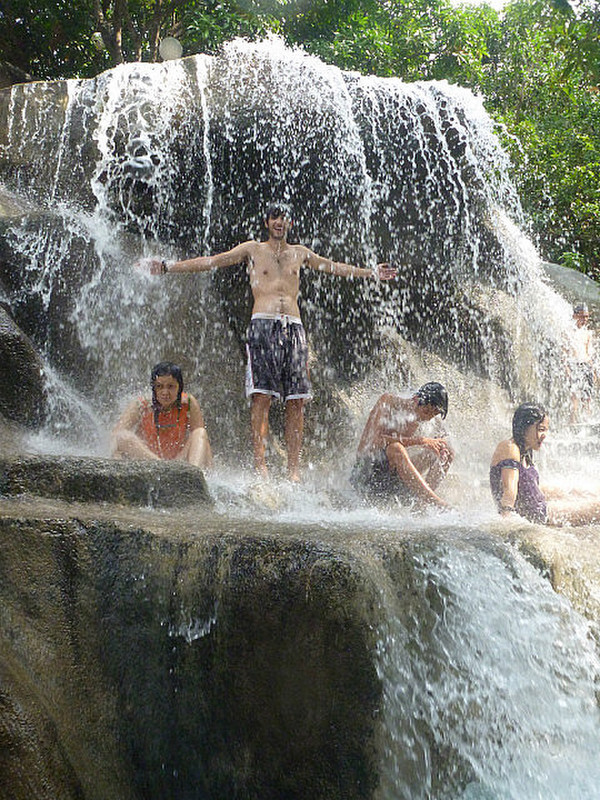 Jay in the waterfall
