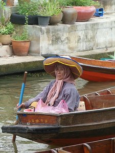 Lady on Boat in the Market