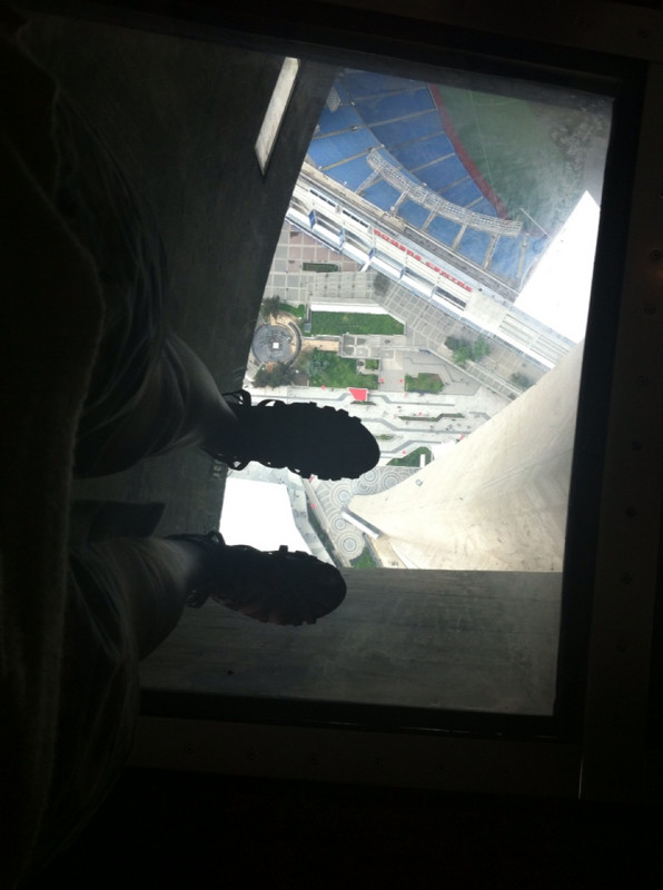Glass floor in the tower! 
