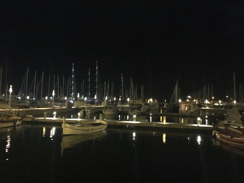 Night time marina 