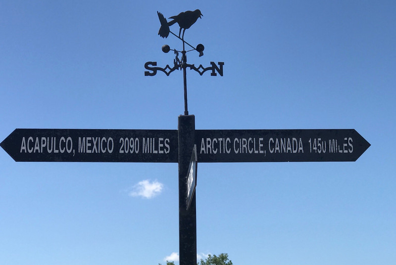 Signs at Geographical Center of North America