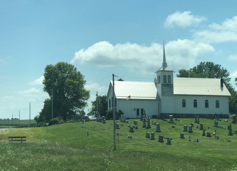 Church and cemetery along the way
