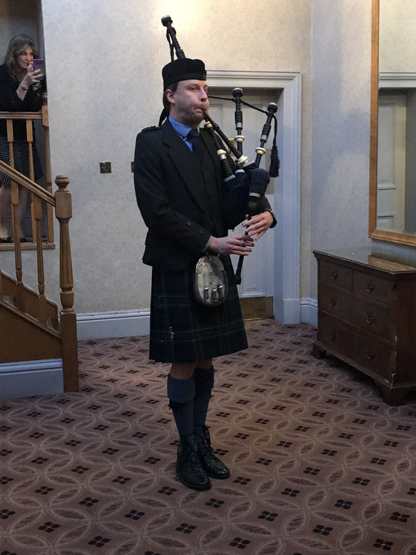 The Piper who marched us into dinner yesterday evening 