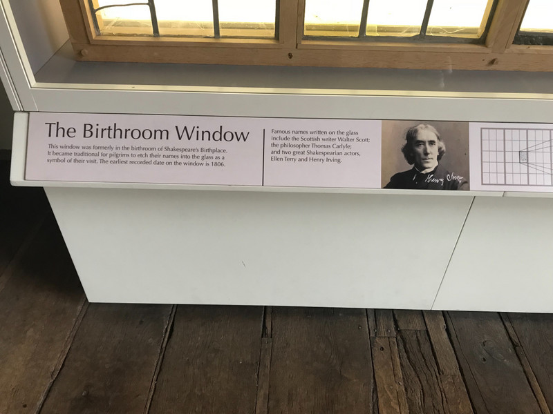 info on original windows in Shakespeare’s birth home