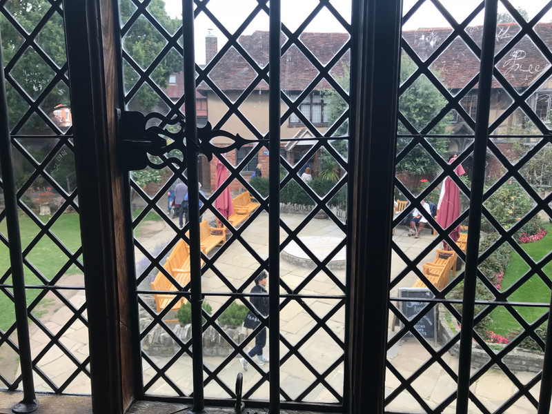  View through window at Shakespeare’s birth home