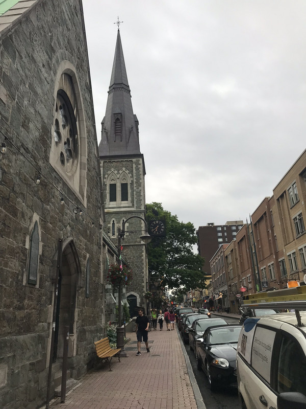 View down side street towards Old City Quebec