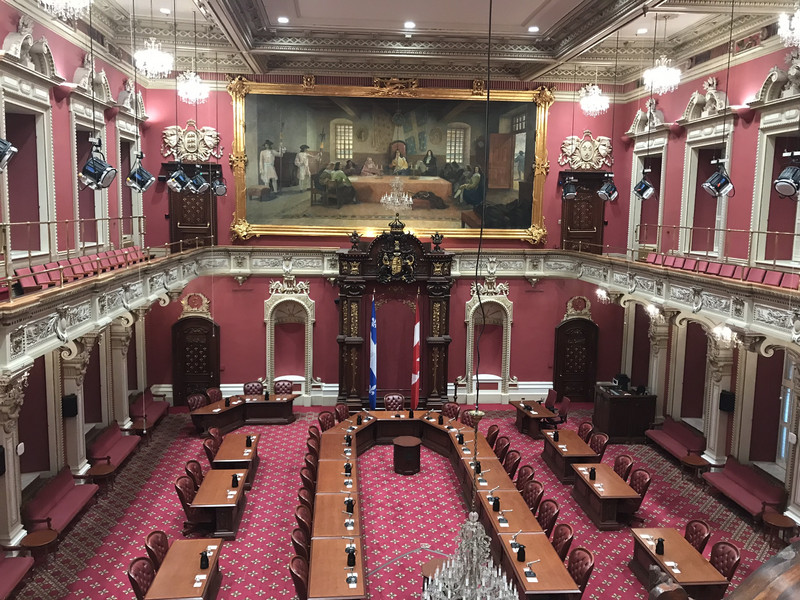 Red Room (a Parliamentary room) in Ouebec’s Parliament/Assembly Building