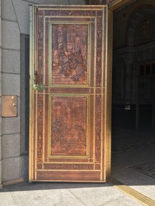 Copper door into Ste-Anne-de-Beaupre’
