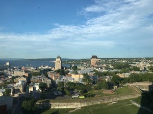 View from our room of City on our last evening in Quebec City 