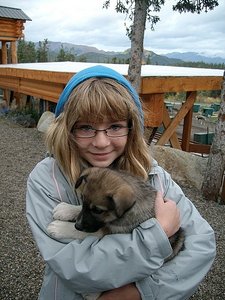 Anna and a Dog Sled Puppy