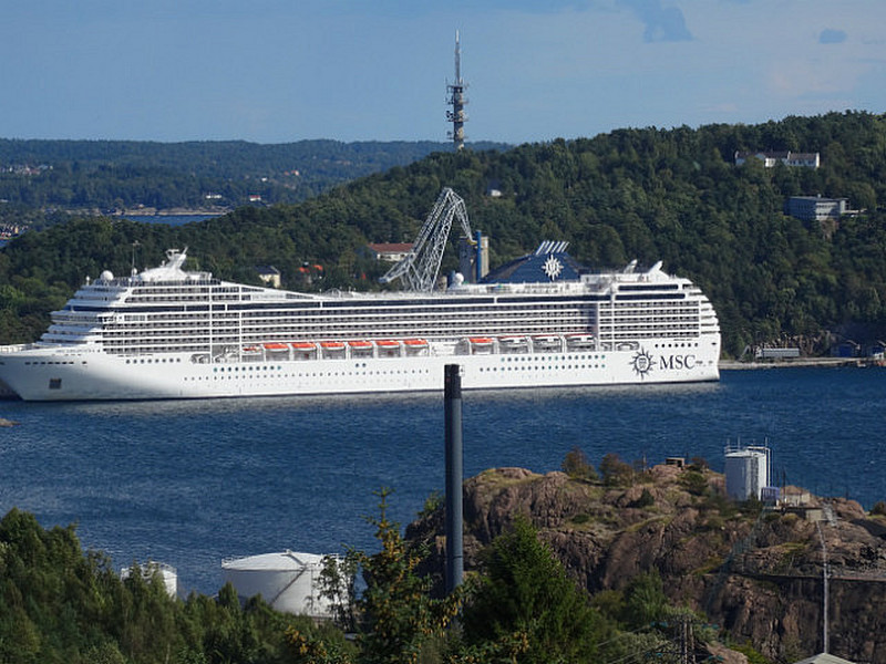 View of our ship from above Kristiansand