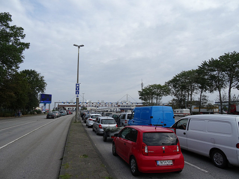 Waiting in Line for the Ferry in Germany